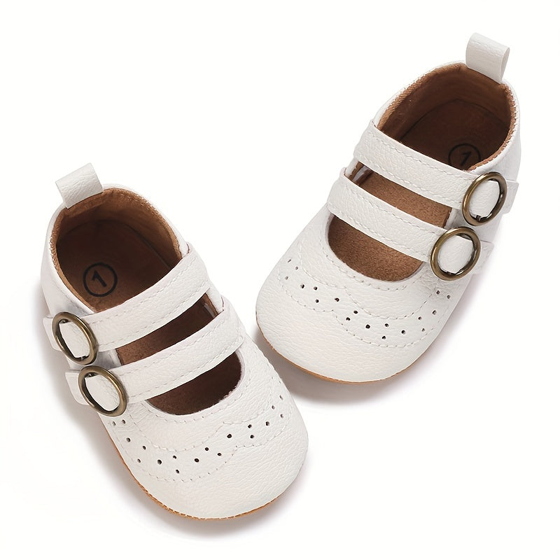 Baby Girl Shoes Mary Jane Flats Soft Sole Non-slip Hook And Loop Fastener Princess Shoes Toddler Shoes
