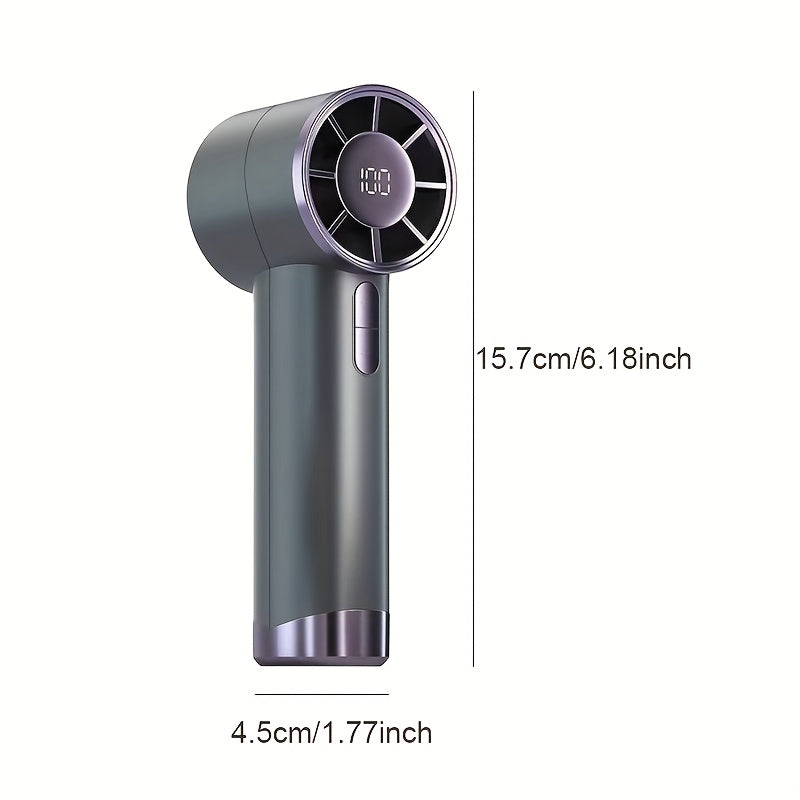 Rechargeable Handheld Fan with Digital Display - 3000mAh 5-Speed Quiet & Powerful Portable Fan, Type-C Charging, Lightweight for Outdoor, Home, Travel - Ideal Gift for Cooling Anywhere, Rechargeable Portable Fan, Outdoor Cool
