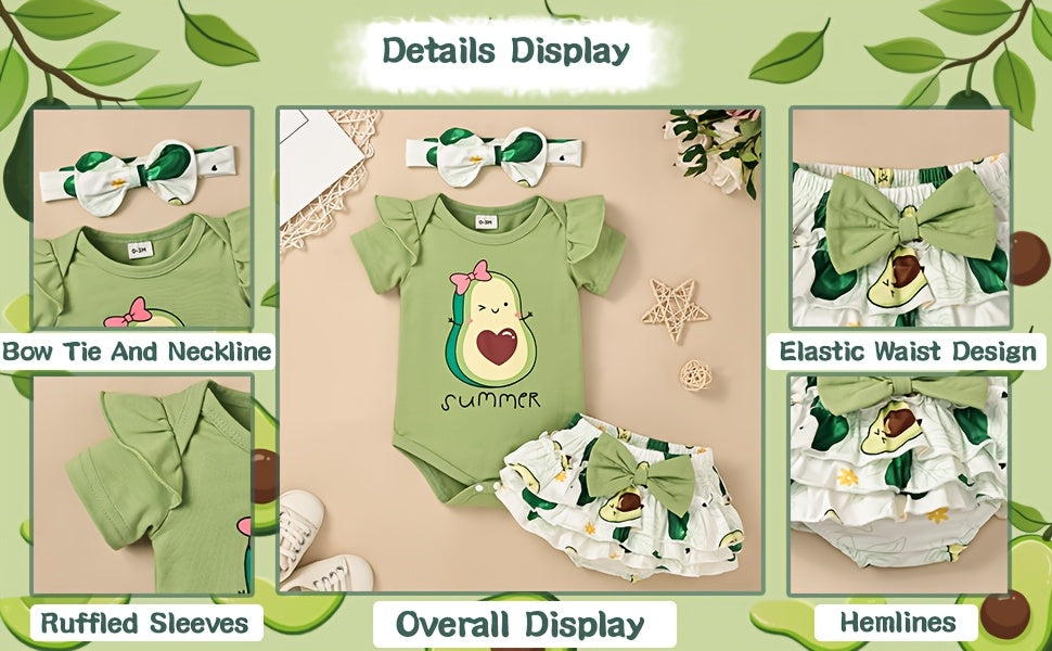 Baby Girl Clothes Newborn Baby Girl Clothes Infant Summer Shorts Set Ruffle Romper Cute Baby Clothes Summer Outfits Set 0-18 Months, Perfect for