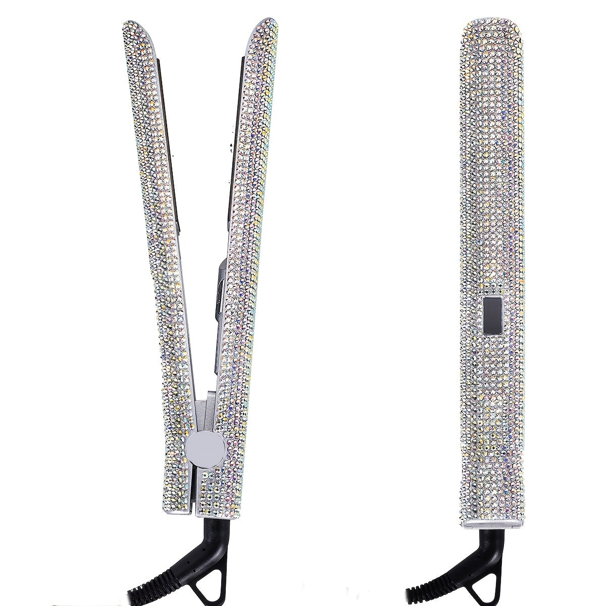 Bling Rhinestone Hair Straightener 2in 1 Flat Iron Hair Straightener Curler for All Hair Styles Professional Fast Adjustable Temperatures Hair Straightener,  Salon Equipment, Decorative Iron, Heatresistant Material, Smooth Gl