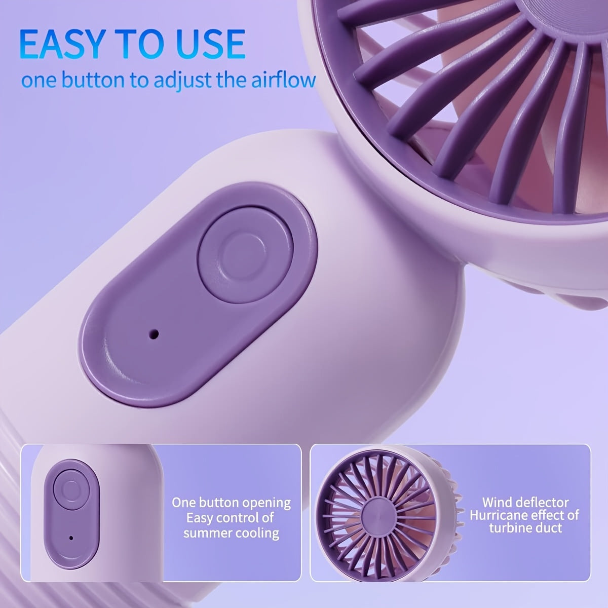 3-pack Portable Mini Fan Handheld Personal Small Fan With 3-speed For Travel, Rechargeable Portable Fan, Long-lasting Rechargeable Fan, Rechargeable Fan, USB Rechargeable Battery Operated Eyelash Fan