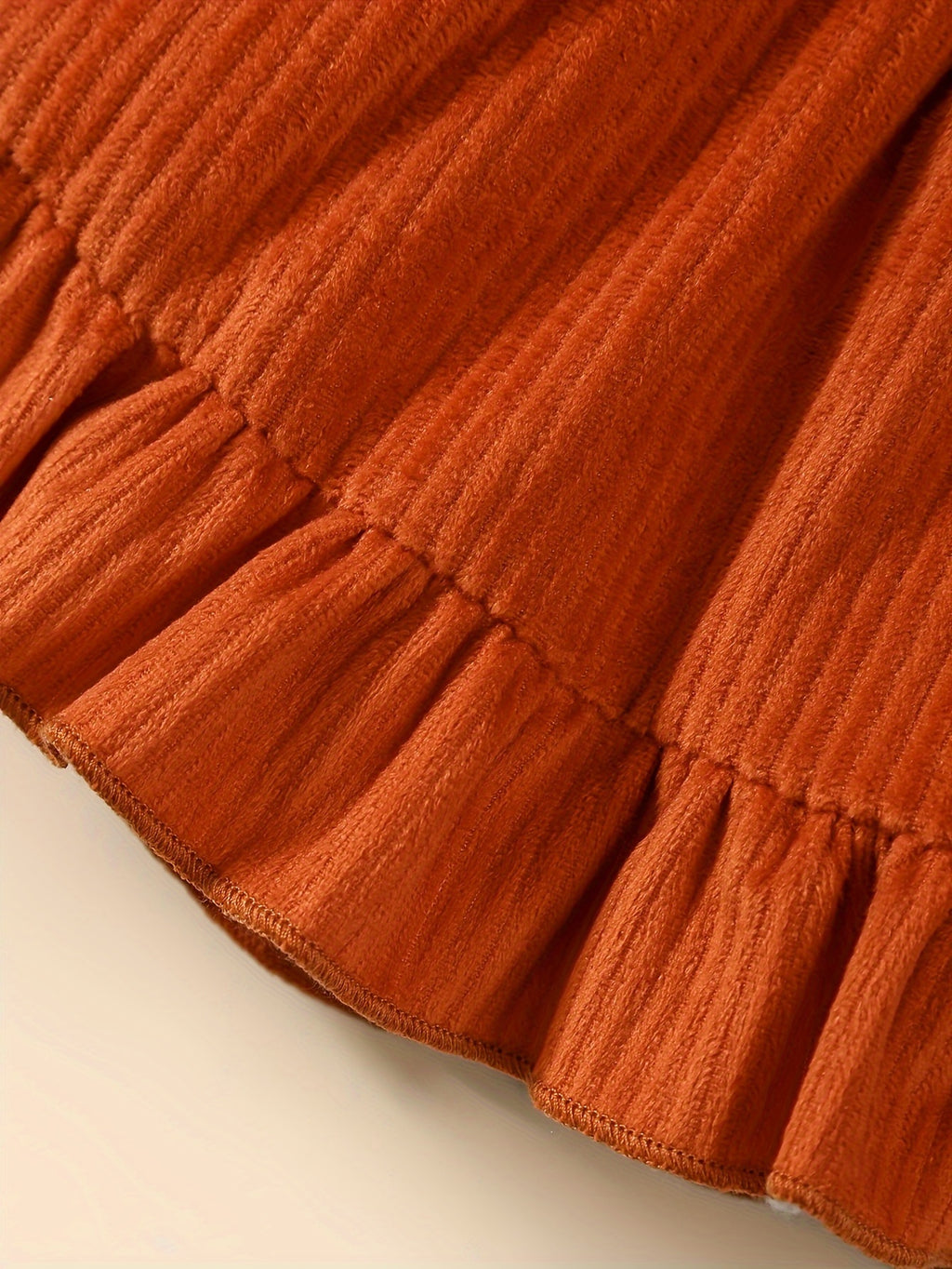 3pcs Adorable & Pumpkin Print Halloween Outfit for Baby Girls - Includes Long Sleeve Jumpsuit, Ruffled Ribbed Skirt & Headband Set - Soft Polyester, Machine Washable - Ideal for Spring & Autumn Celebrations, Festive Baby Wear