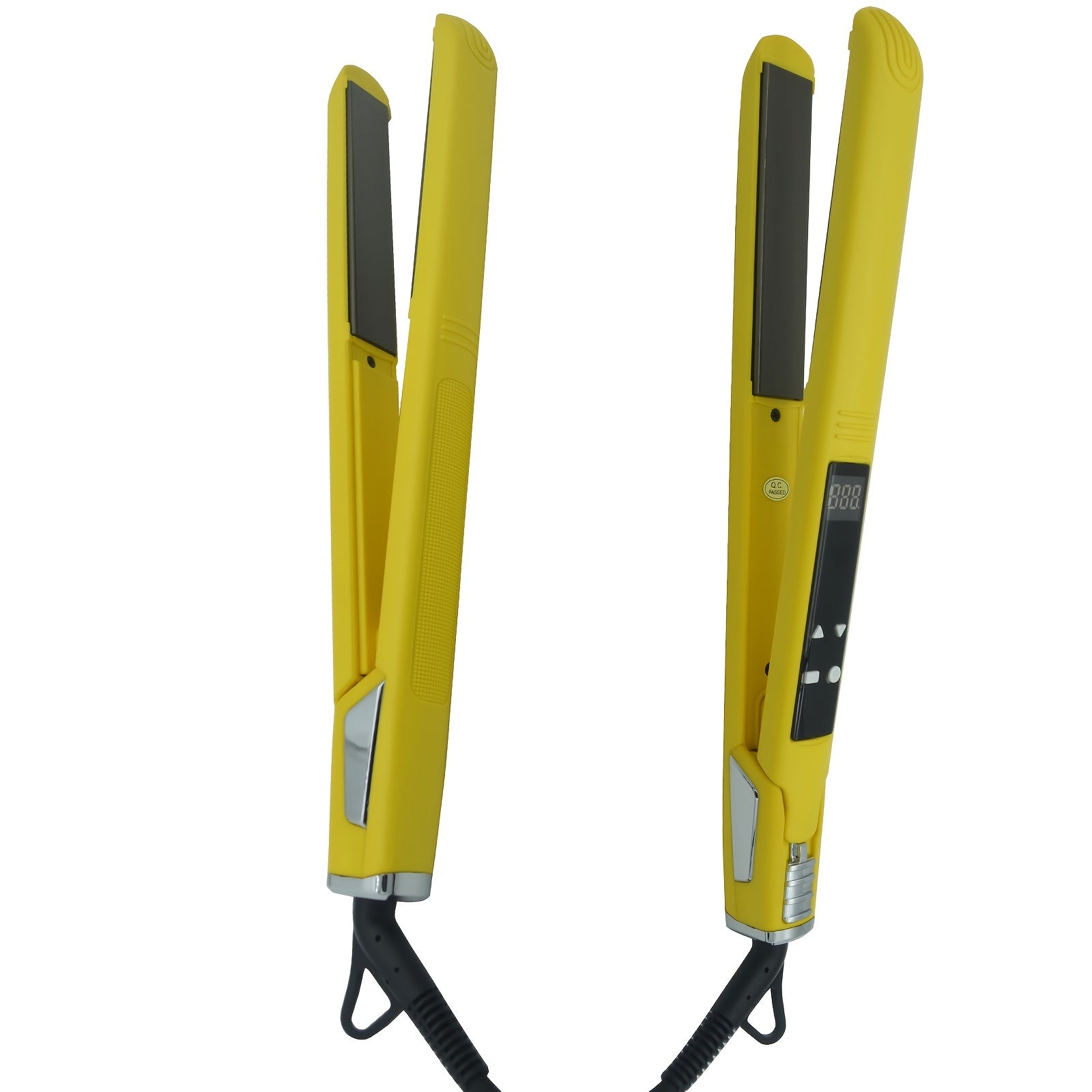 Professional Salon Hair Straightener & Curler - 265°F-450°F High-Temperature Flat Iron with LCD Display, 2-in-1 Dual Function, Titanium Ceramic Technology, Ideal for Home & Commercial Use, Ergonomic Handle, Compatible with