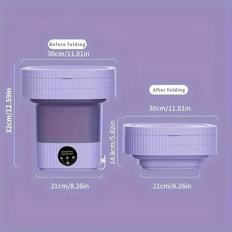 Portable washing machine, 10L foldable mini washing machine, 3 modes deep cleaning underwear, baby clothes, foldable washing machine, apartment, dormitory, camping, RV, travel laundry