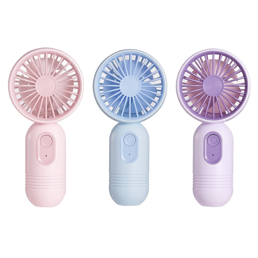 3-pack Portable Mini Fan Handheld Personal Small Fan With 3-speed For Travel, Rechargeable Portable Fan, Long-lasting Rechargeable Fan, Rechargeable Fan, USB Rechargeable Battery Operated Eyelash Fan
