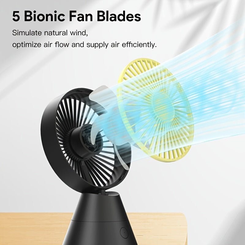 A Desktop Fan That Can Swing Automatically, Portable Fan, 1800mAh/USB Rechargeable Battery, Suitable for Home, Office, Dormitory, Outdoor And Travel Lightweight Portable Cooling Birthday/summer, Office Cooling, Desk Fan, Slee