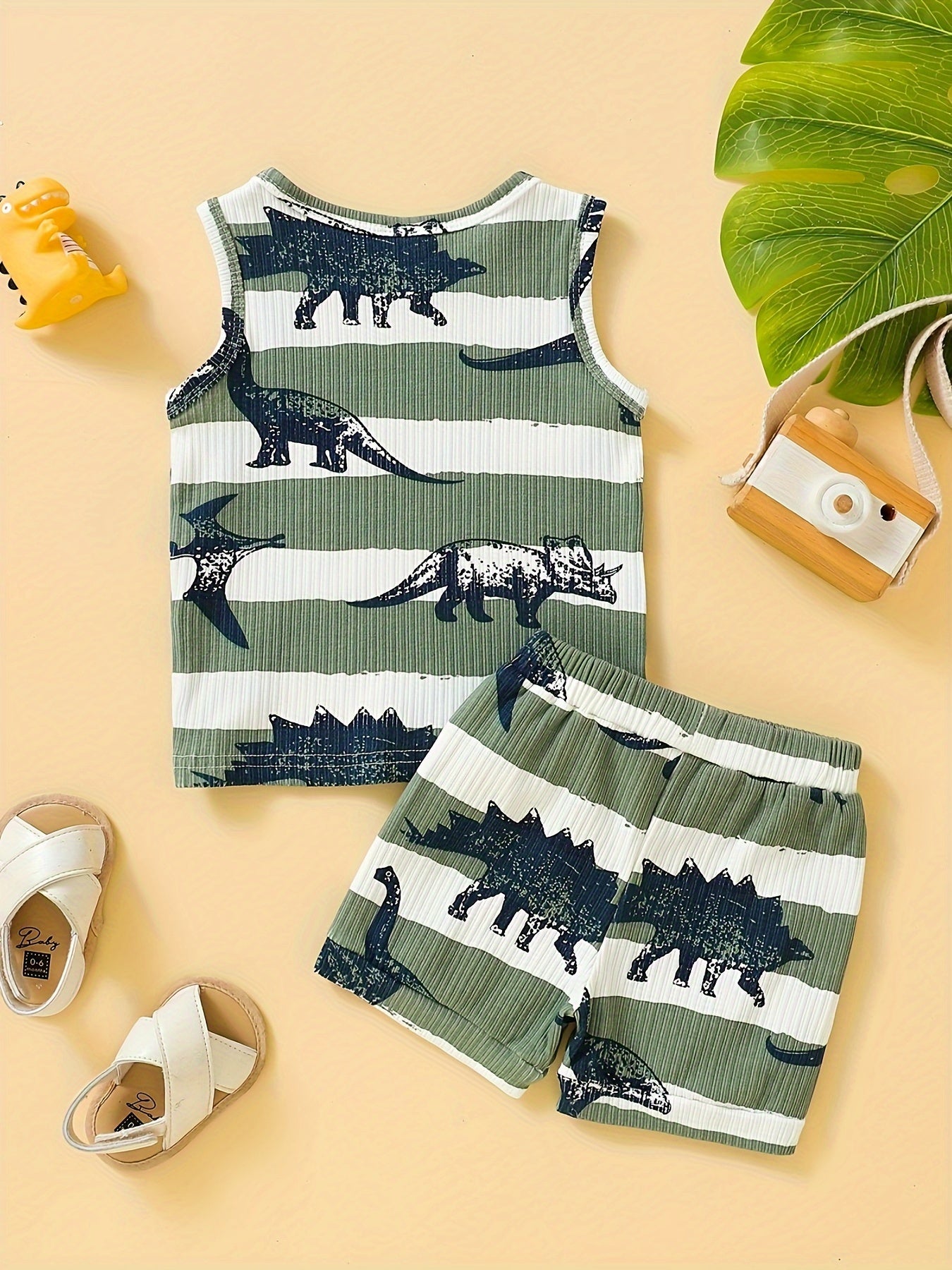 Toddlers Baby Boys' Tank Tops Set, Summer Baby boys outfit Dinosaur Tank Top Shirts Baby clothes Set