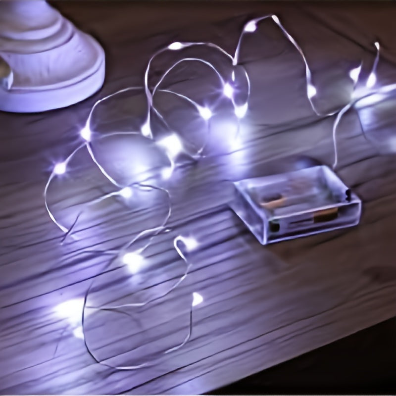 1set, LED Fairy Lights Battery Box Copper Wire String 78.74/196.85/393.7inch Holiday Outdoor Lamp Garland for Christmas Tree Wedding Party Decoration