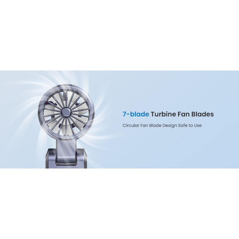 Handheld Portable Fan with Ice Cube Cooler, Speed (1-100) 4000Mah Rechargeable Personal Fan, [20-Hour Cooling Time] Ultra-Mini But Powerful [20000 RPM] Small Pocket Fan (Grayish Purple)