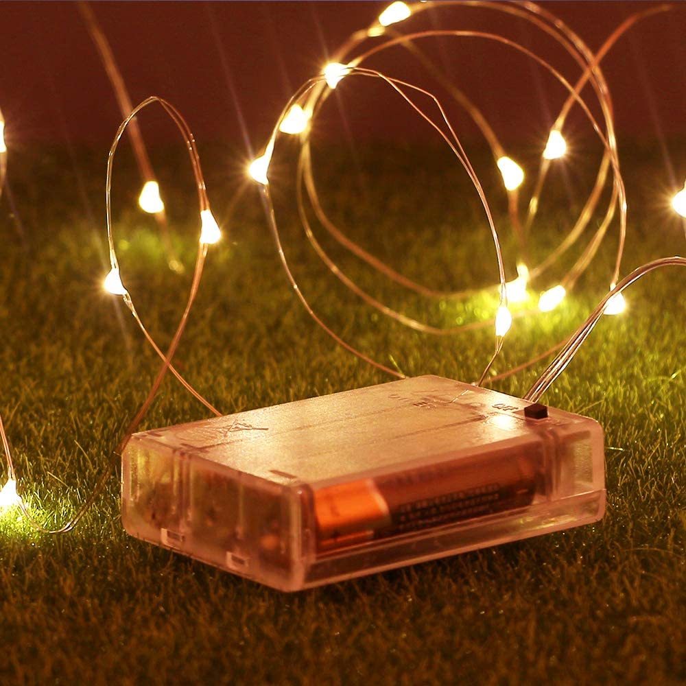 1set, LED Fairy Lights Battery Box Copper Wire String 78.74/196.85/393.7inch Holiday Outdoor Lamp Garland for Christmas Tree Wedding Party Decoration