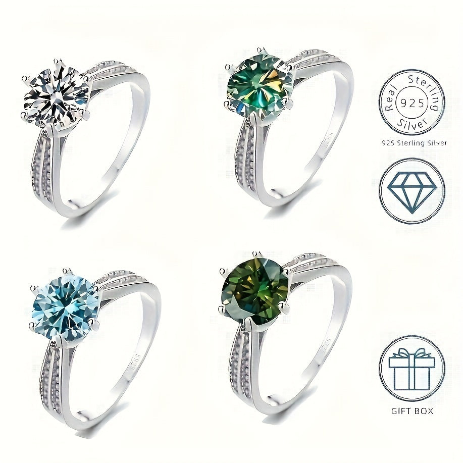 Tancise Original 925 Sterling Silvery Ring Moissanite Moissanite with Certificate Fine Jewelry Wedding Engagement Rings for Women