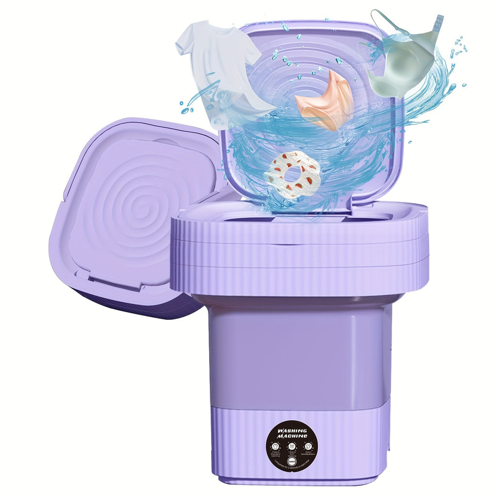 Portable washing machine, 10L foldable mini washing machine, 3 modes deep cleaning underwear, baby clothes, foldable washing machine, apartment, dormitory, camping, RV, travel laundry