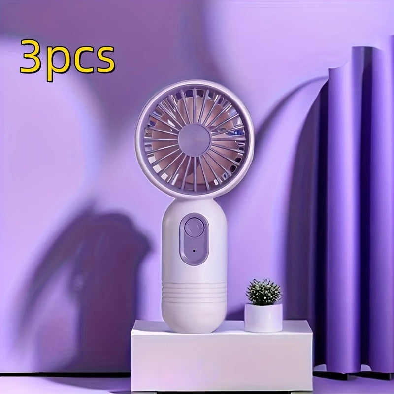 1pc Mini Portable Fan, Handheld Fan Personal Mini Fan USB Rechargeable With 5 Speeds, 90° Foldable Battery Operated Mini Fan With LED Display, Desk Fan Working Time For Office Bedroom Outdoor Travel Camping Back To School Su