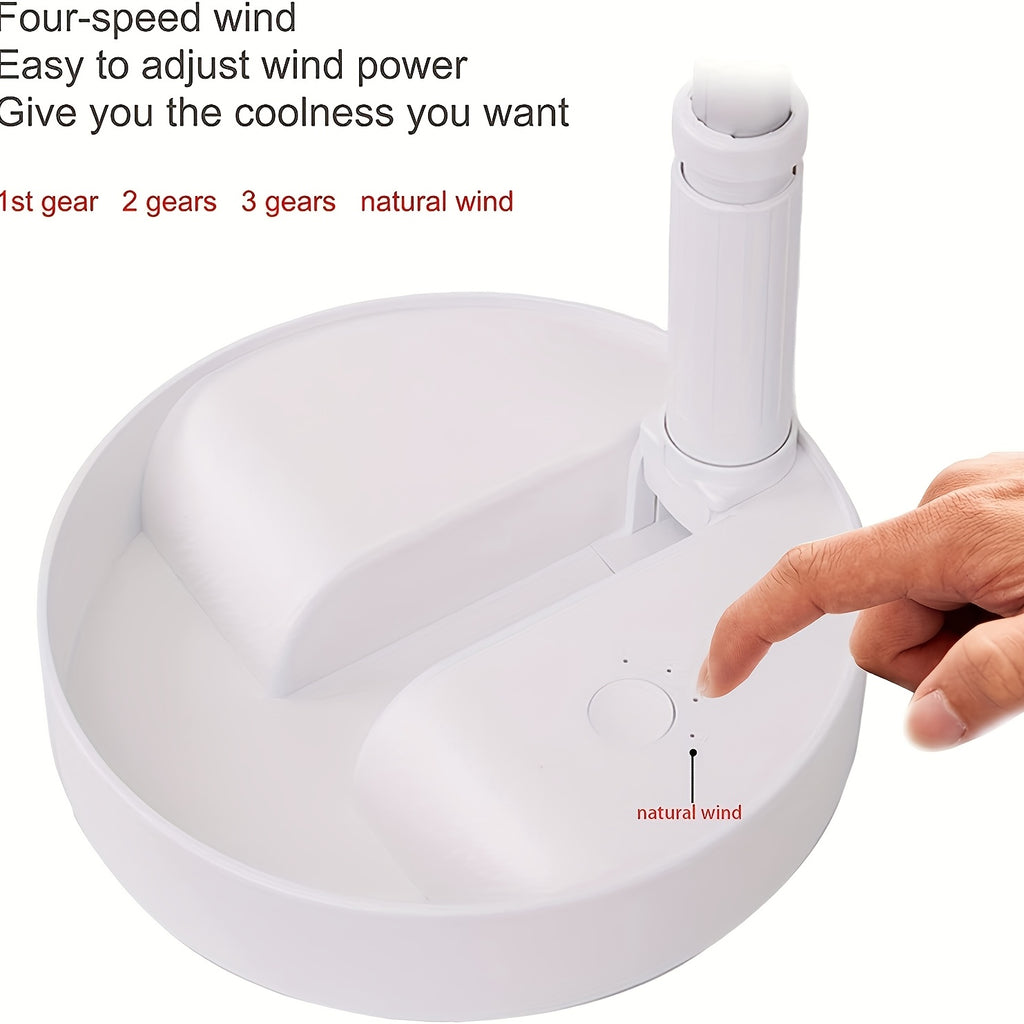 1 Pack Rechargeable Portable Fan with Adjustable Height, 4 Speed Settings & Retractable Oscillation - USB-Powered Indoor/Outdoor Cooling Fan for Home, Office, Camping, Travel - Lightweight Durable Plastic Design, Multispeed C