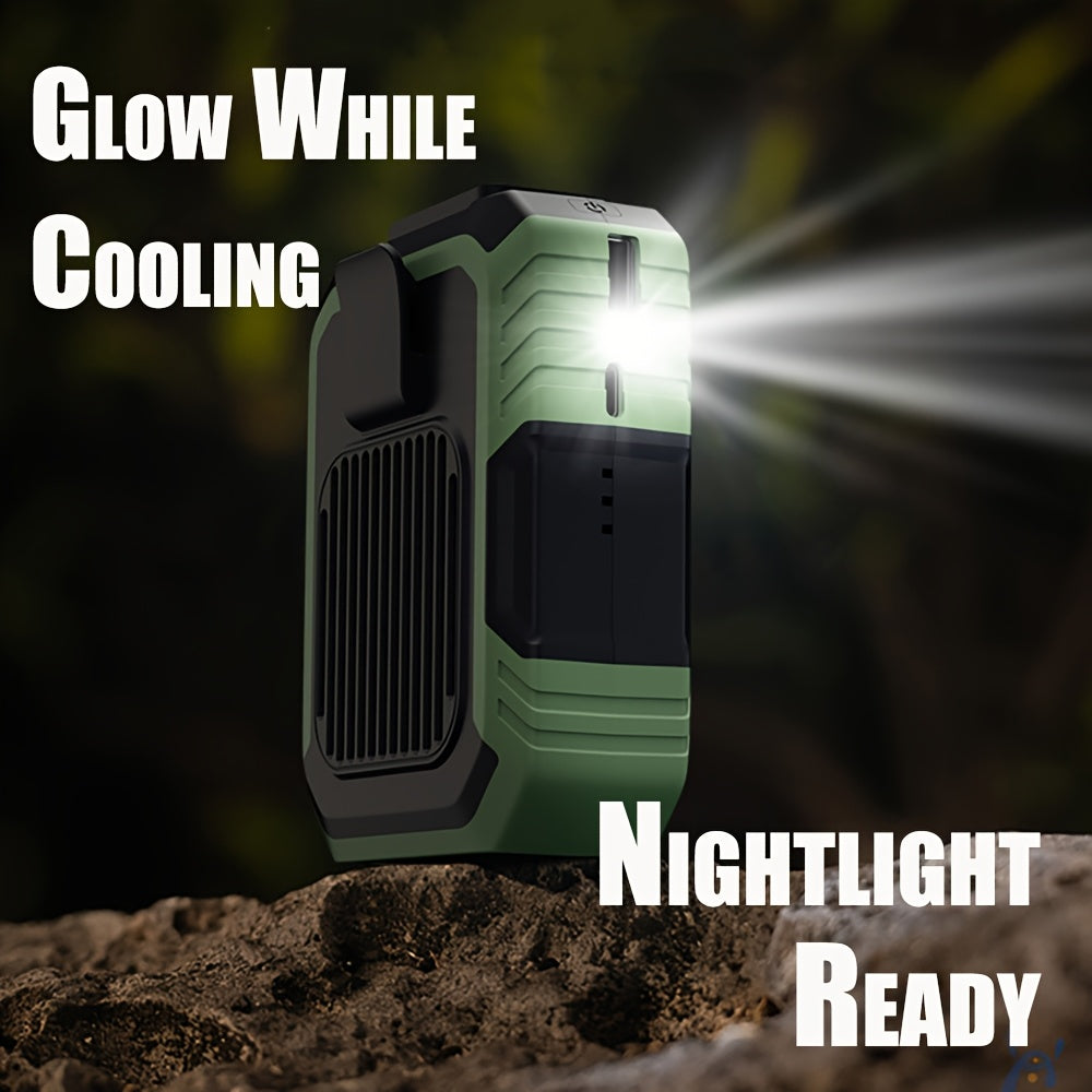 Three-in-One Portable Fan with Mobile Power-USB Charging, Neck Fan, 4000mAh Battery, Suitable for Outdoor, Home And Office Use-Including Lanyard, Portable Bladeless Waist Fan with Belt Clip-USB Charging, with LED Lighting Fun
