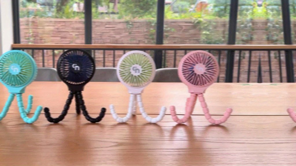 WiHoo Battery Powered Stroller Fan, Flexible Tripod Clip On Fan With 3 Speeds And Rotatable Handheld Rechargeable Personal Portable Fan For Car Seat Crib Bike Treadmill