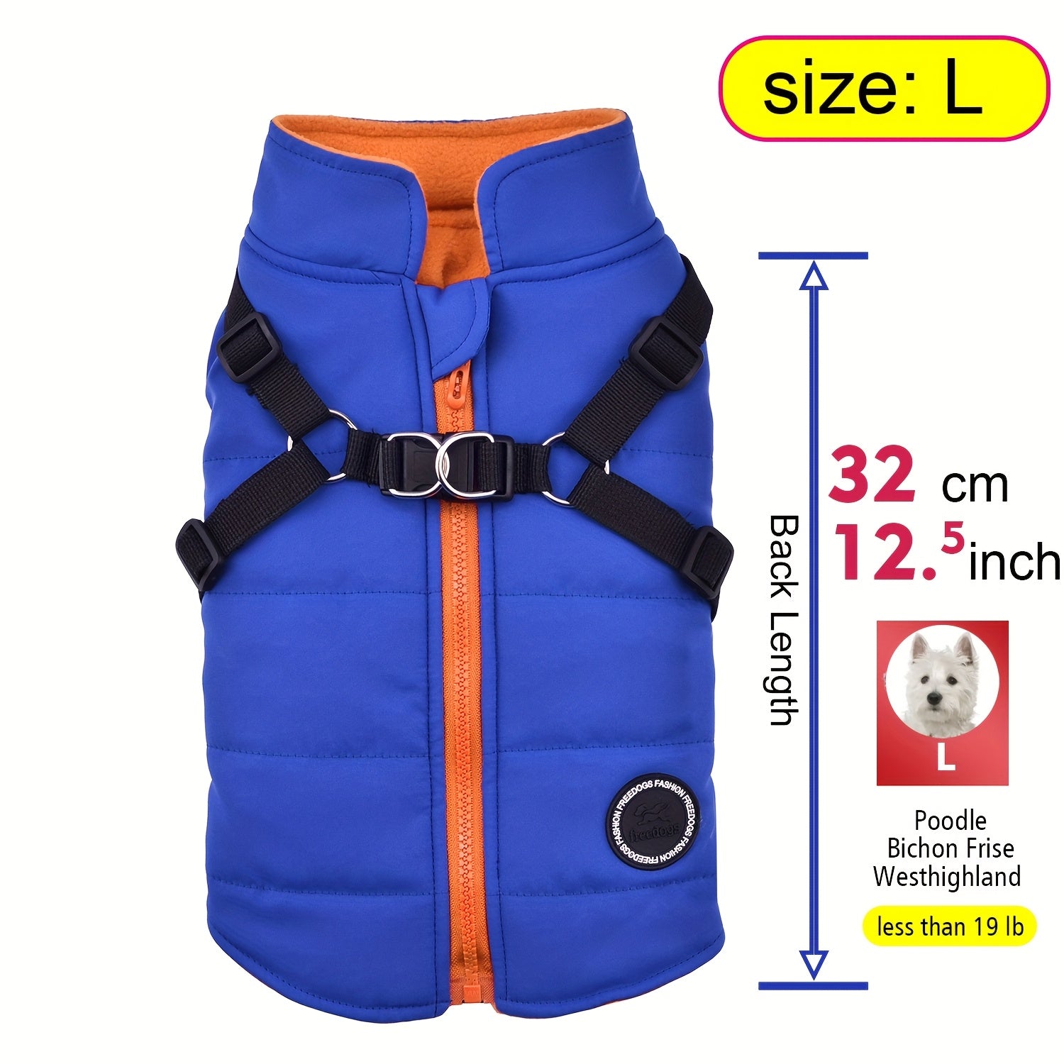 Warm Padded Dog Vest with Harness for Small And Medium Dogs - Red Coat for Extra Comfort And Security Christmas Gift